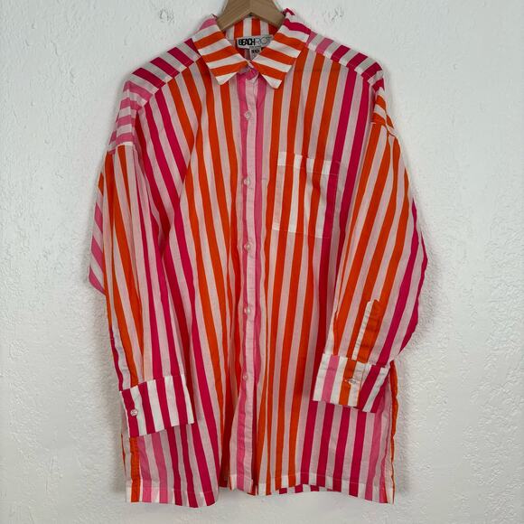 Beach Riot Alexa Top Swim Cover in Sunset Stripes Size L/XL - Picture 2 of 4